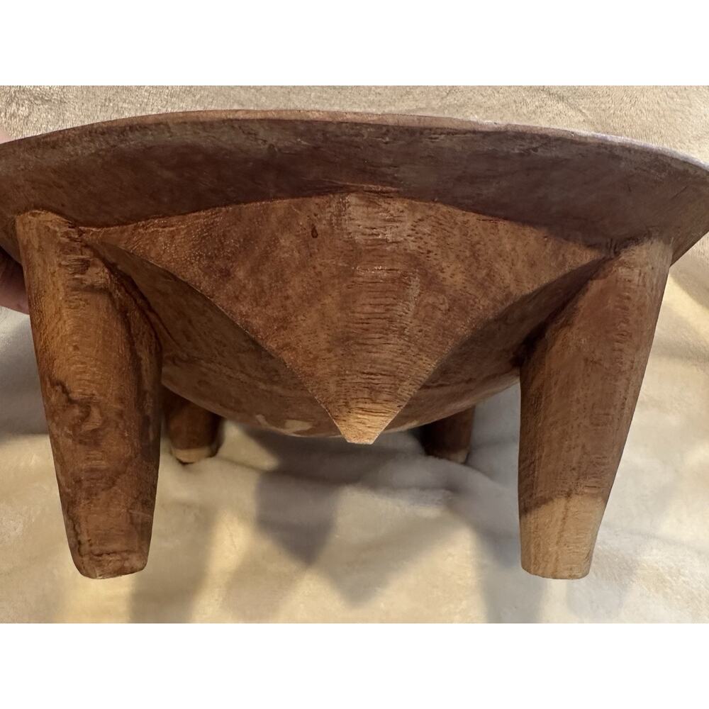 Vintage Hand Carved Ceremonial Kava Bowl 4 Legs 11” Long 5” Tall Pacific Island